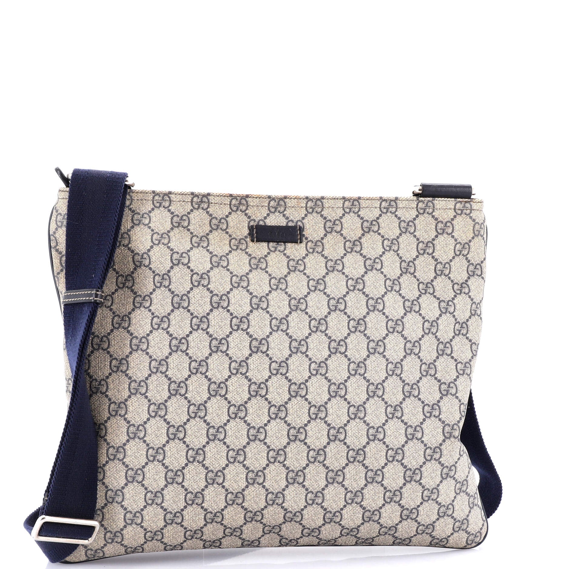 Zip Top Messenger Bag GG Coated Canvas Large