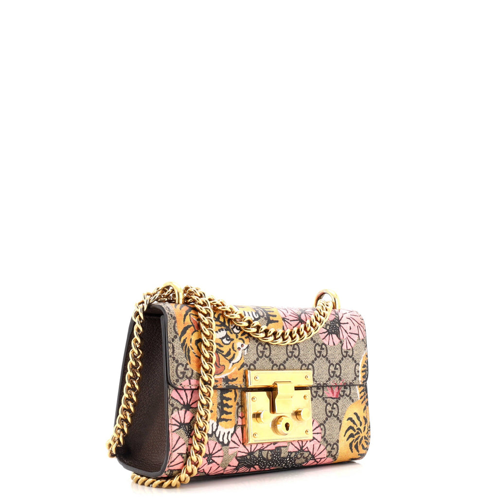 Padlock Shoulder Bag Bengal Print GG Coated Canvas Small