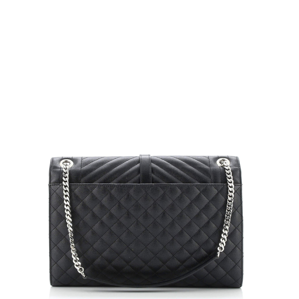 Classic Monogram Envelope Satchel Mixed Matelasse Leather Large