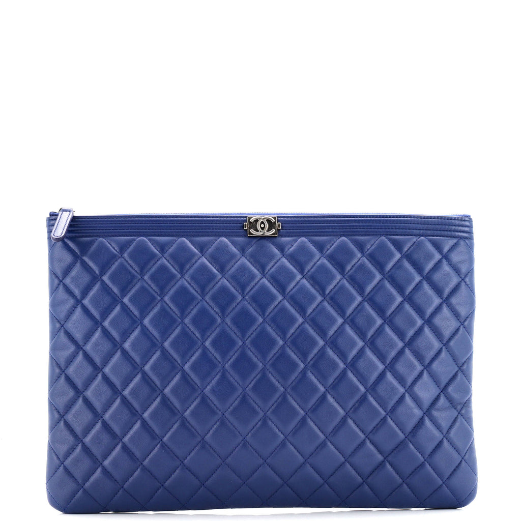 Boy O Case Clutch Quilted Lambskin Large