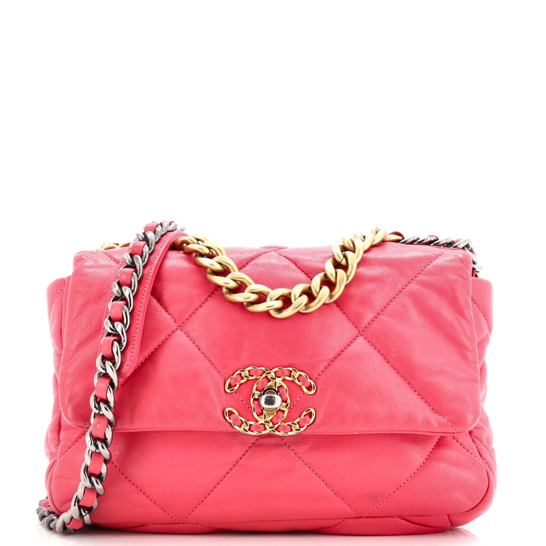 19 Flap Bag Quilted Leather Medium