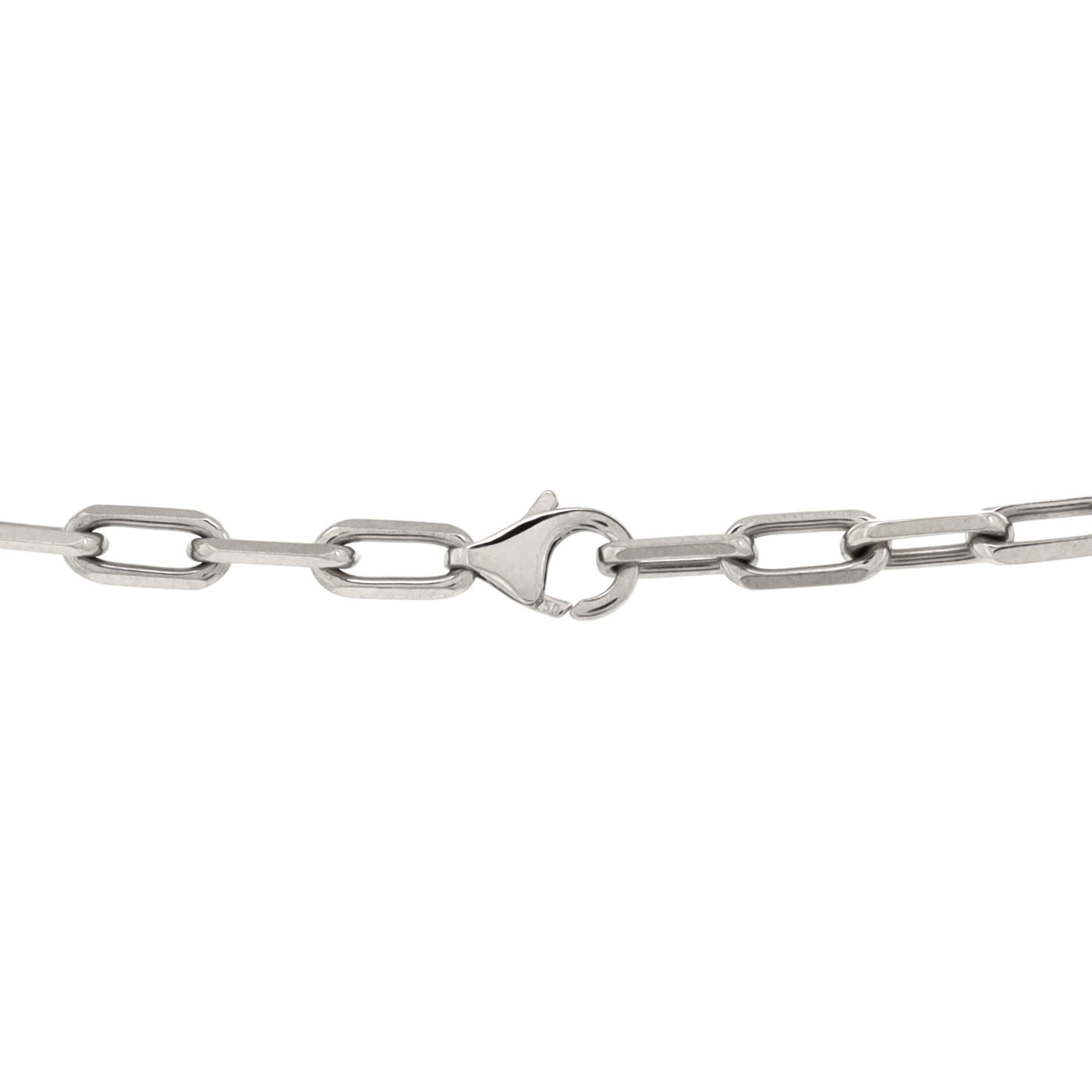 Santos de Cartier Chain Necklace 18K White Gold Medium