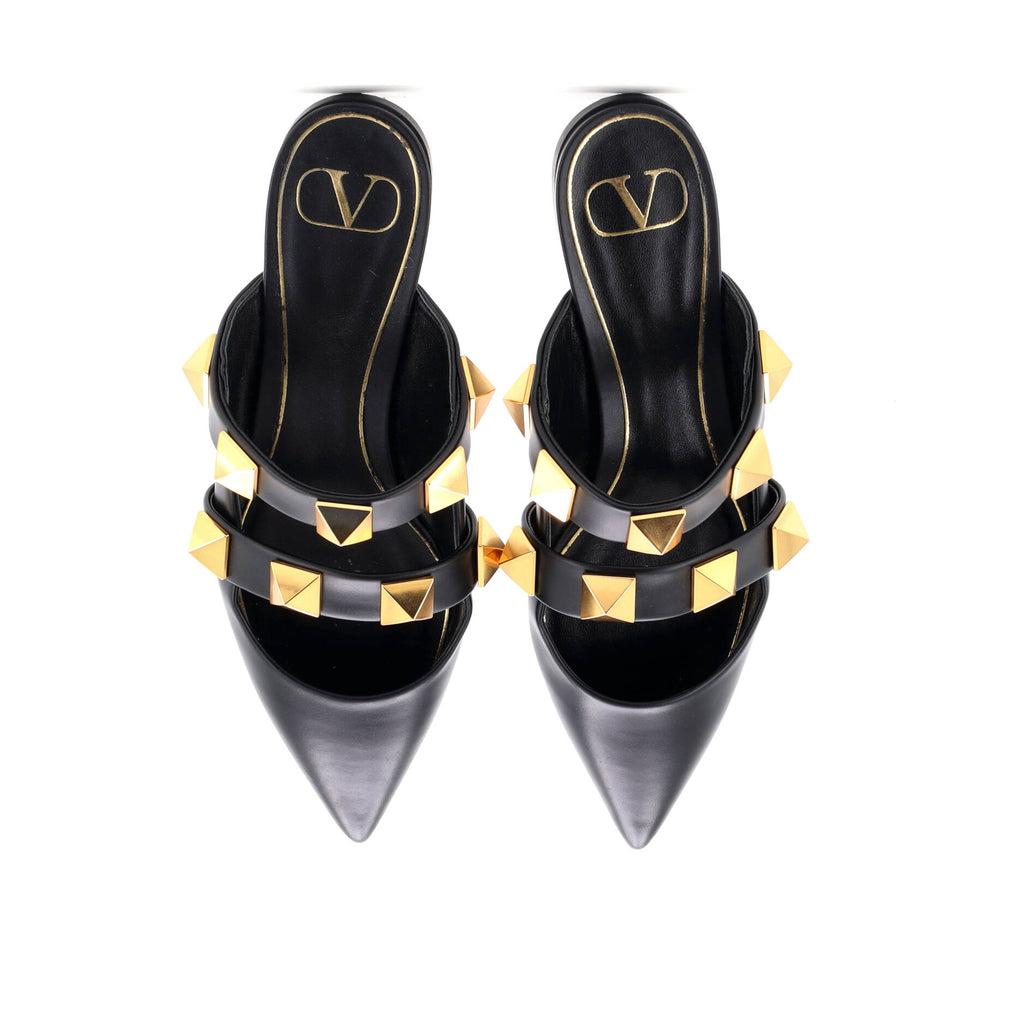 Women's Roman Stud Flat Mules Leather