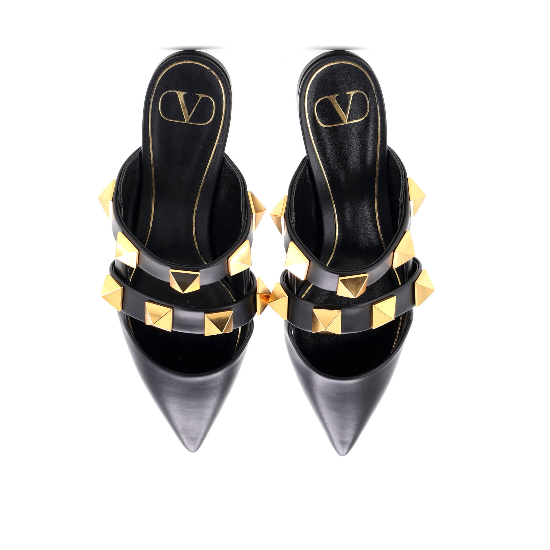 Women's Roman Stud Flat Mules Leather