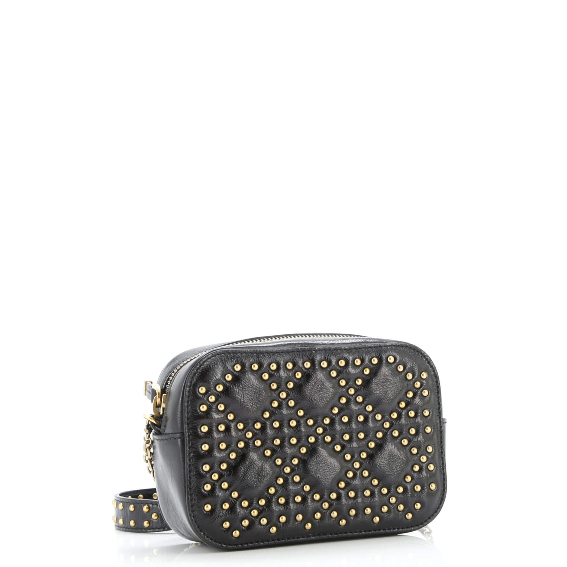 Lady Dior Camera Bag Cannage Studded Leather