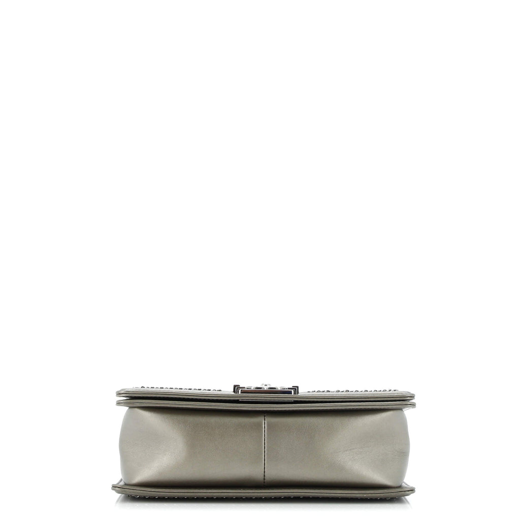 Boy Flap Bag Chevron Embellished Crumpled Calfskin Old Medium