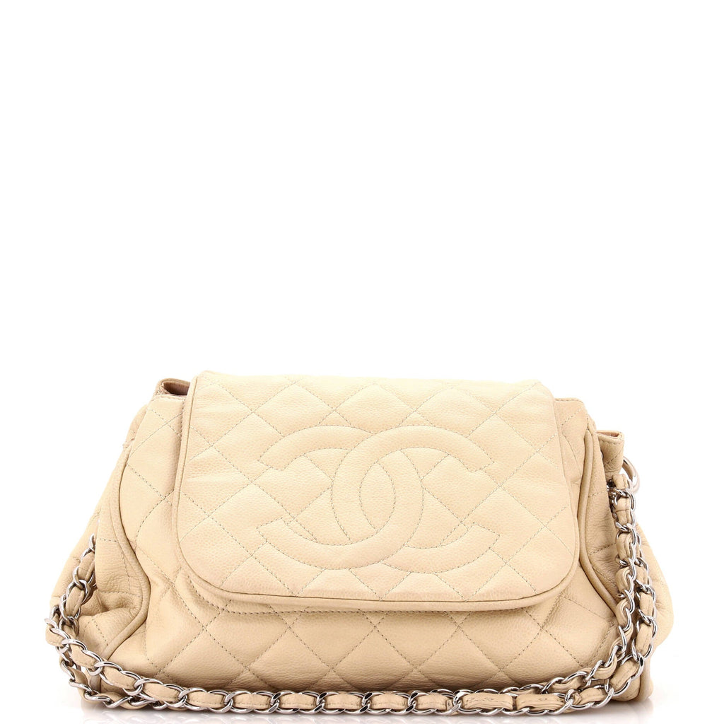 Timeless Accordion Flap Bag Quilted Caviar