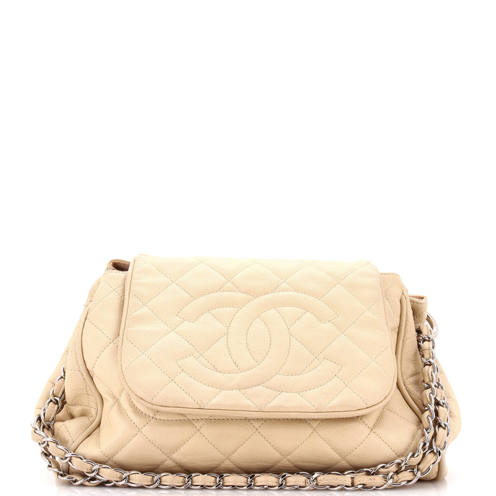 Timeless Accordion Flap Bag Quilted Caviar
