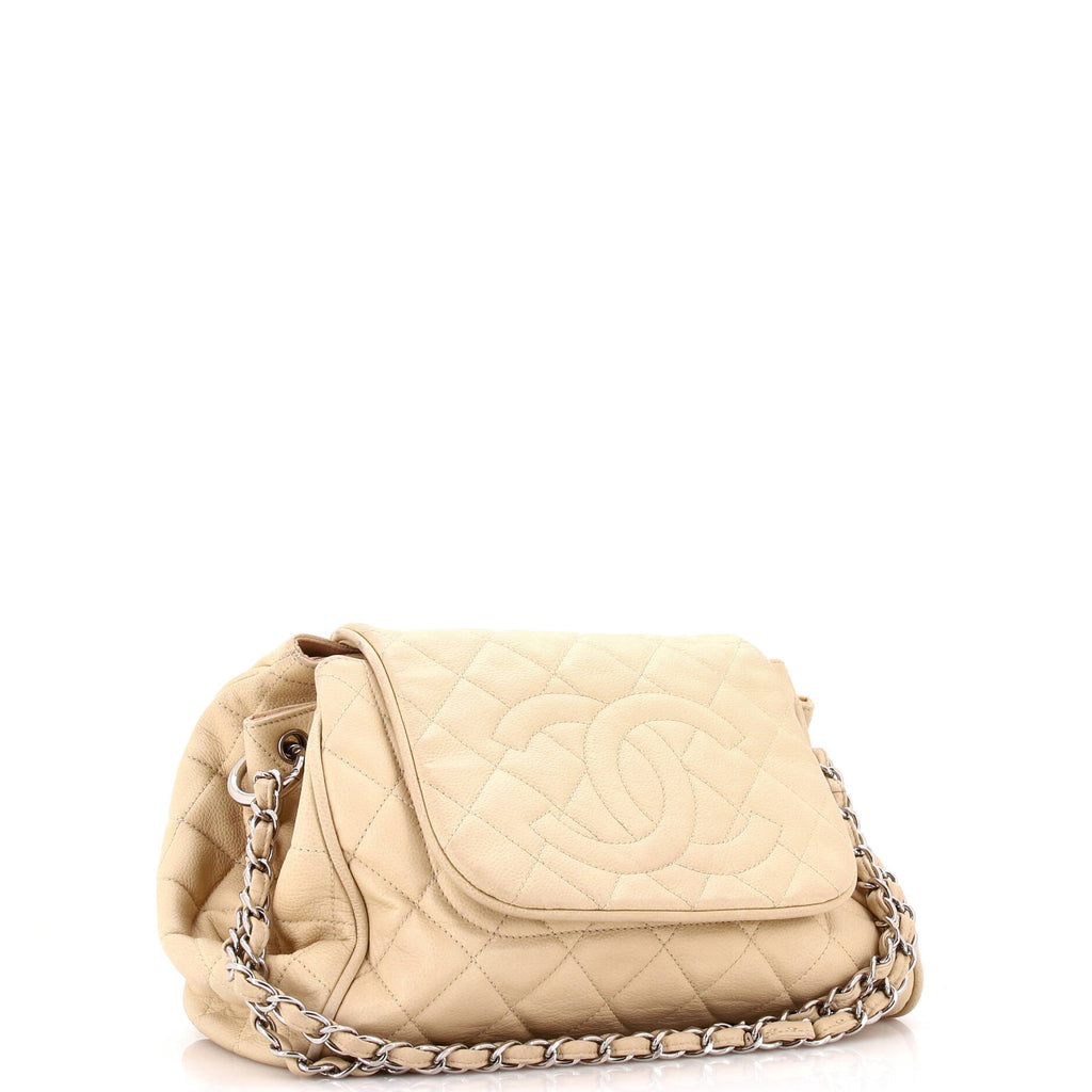 Timeless Accordion Flap Bag Quilted Caviar