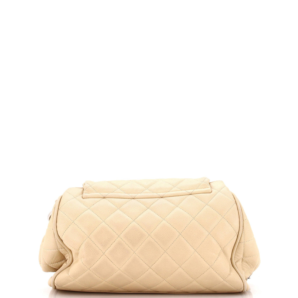 Timeless Accordion Flap Bag Quilted Caviar