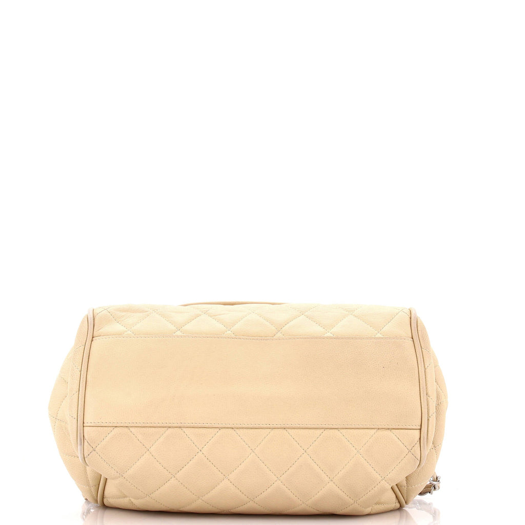 Timeless Accordion Flap Bag Quilted Caviar