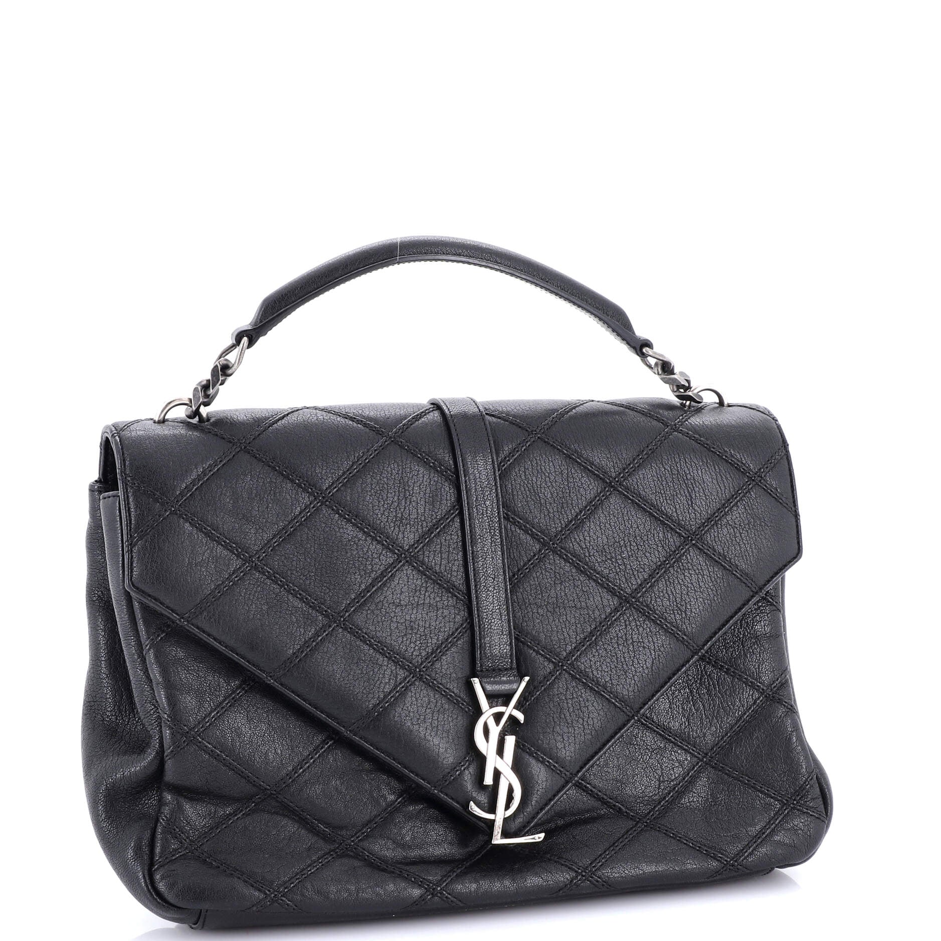 Classic Monogram College Bag Quilted Leather Large