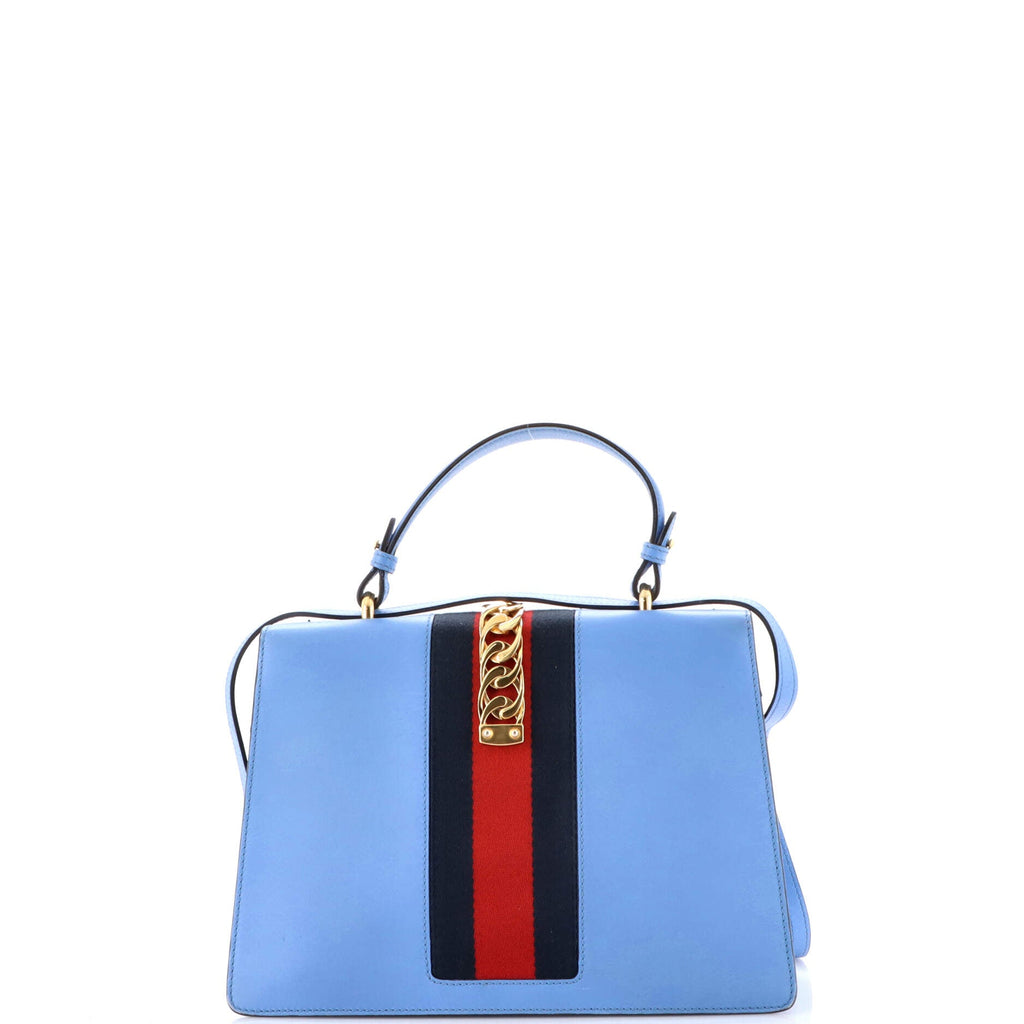 Sylvie Top Handle Bag Embroidered Leather Medium