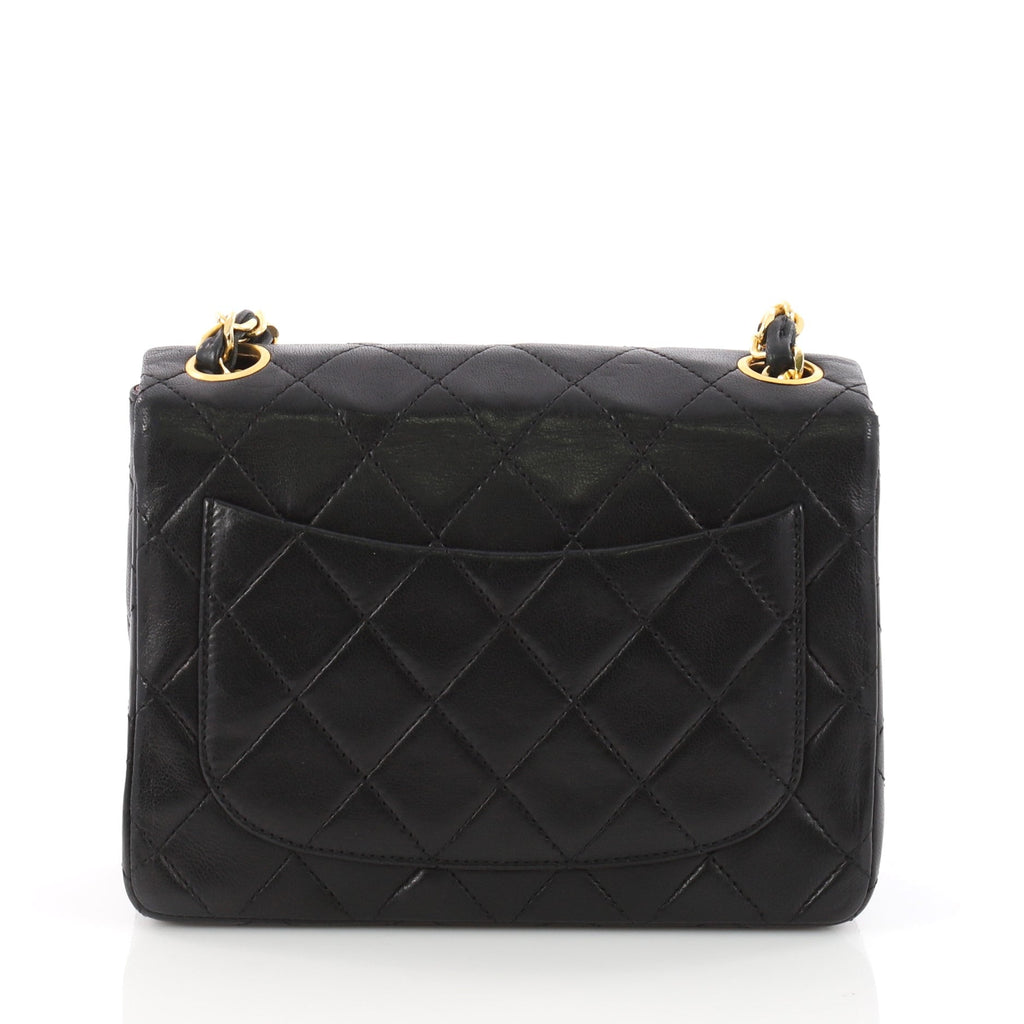 Vintage Square Classic Single Flap Bag Quilted Lambskin Mini