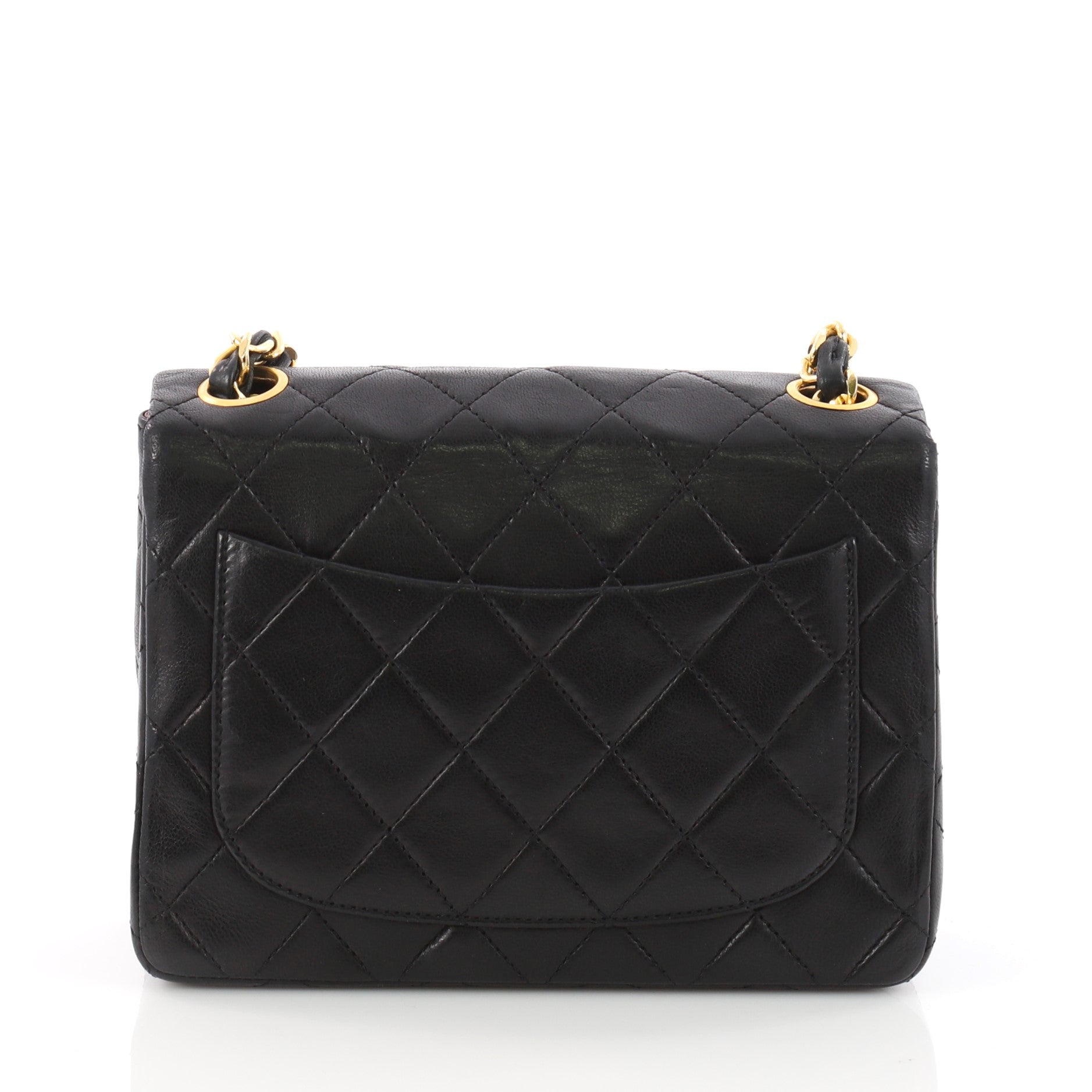 Vintage Square Classic Single Flap Bag Quilted Lambskin Mini