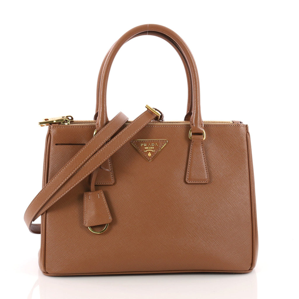 Double Zip Lux Tote Saffiano Leather Mini