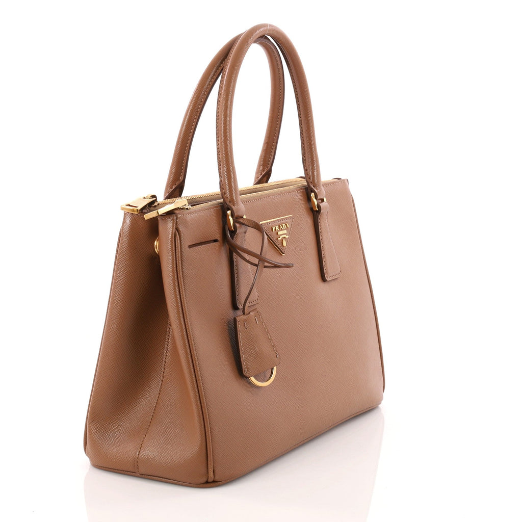 Double Zip Lux Tote Saffiano Leather Mini