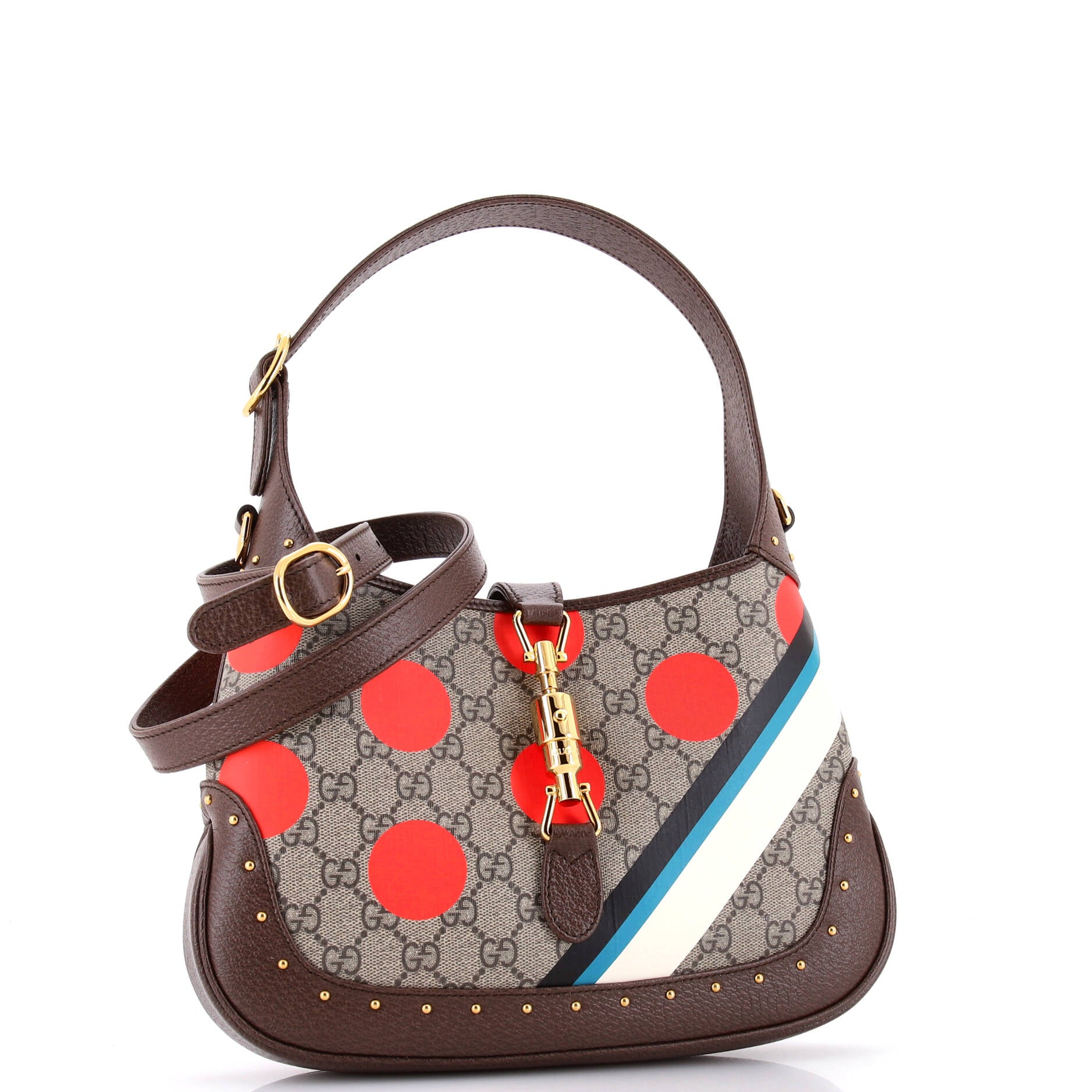 Jackie 1961 Hobo Studded Printed GG Coated Canvas Small