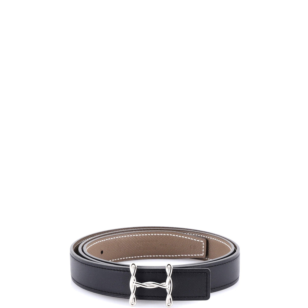 H Torsade Buckle Reversible Belt Leather Thin