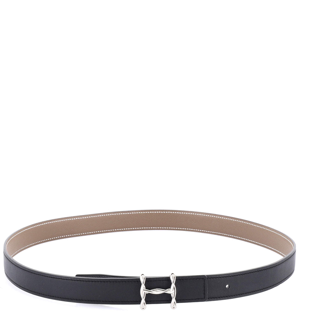 H Torsade Buckle Reversible Belt Leather Thin