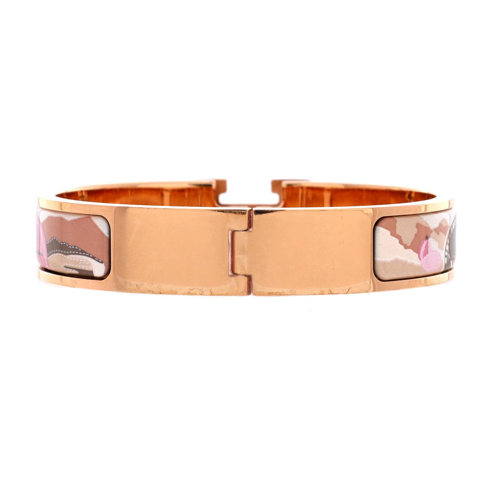 Clic H Bracelet Printed Enamel Extra Narrow