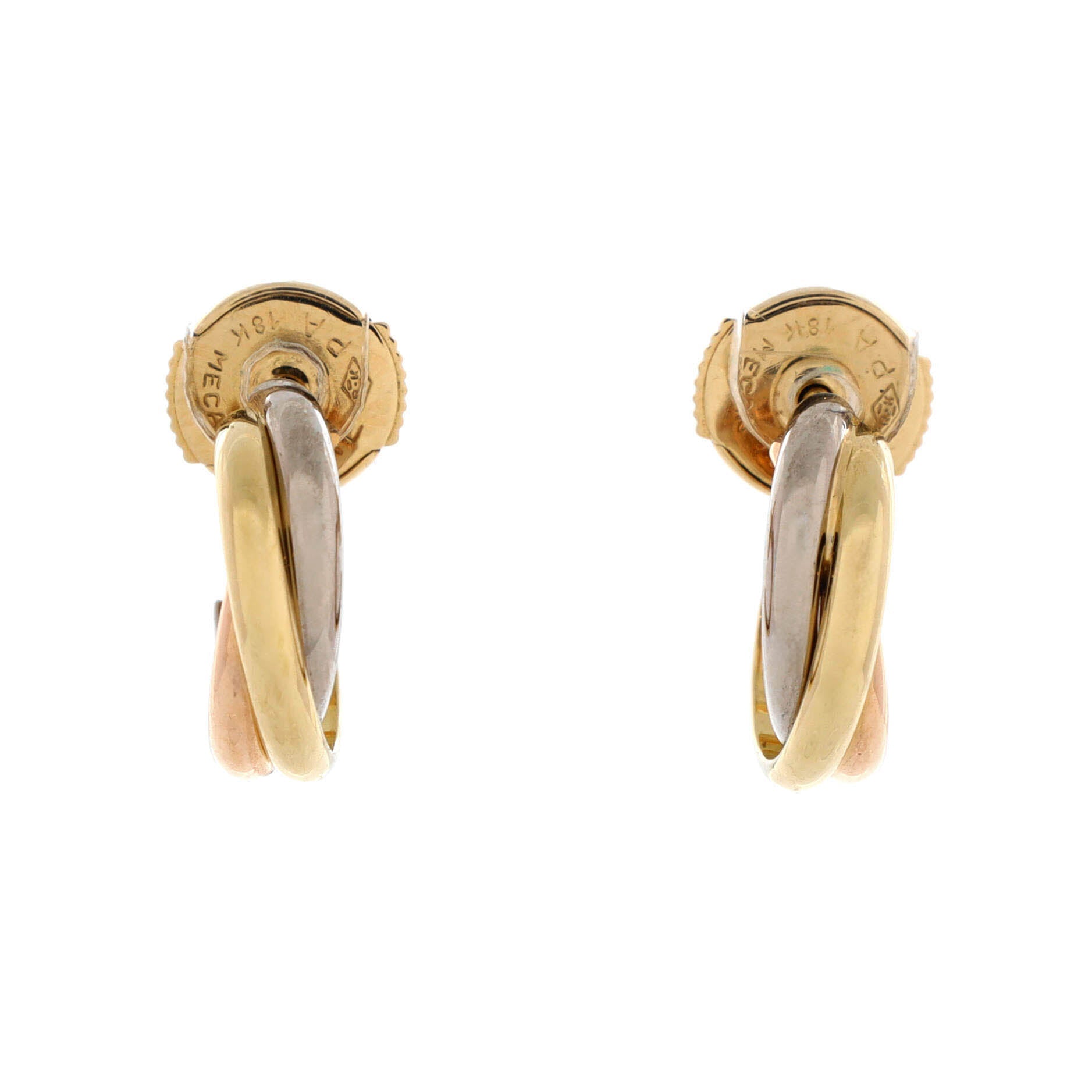 Trinity Hoop Earrings 18K Tricolor Gold 13mm