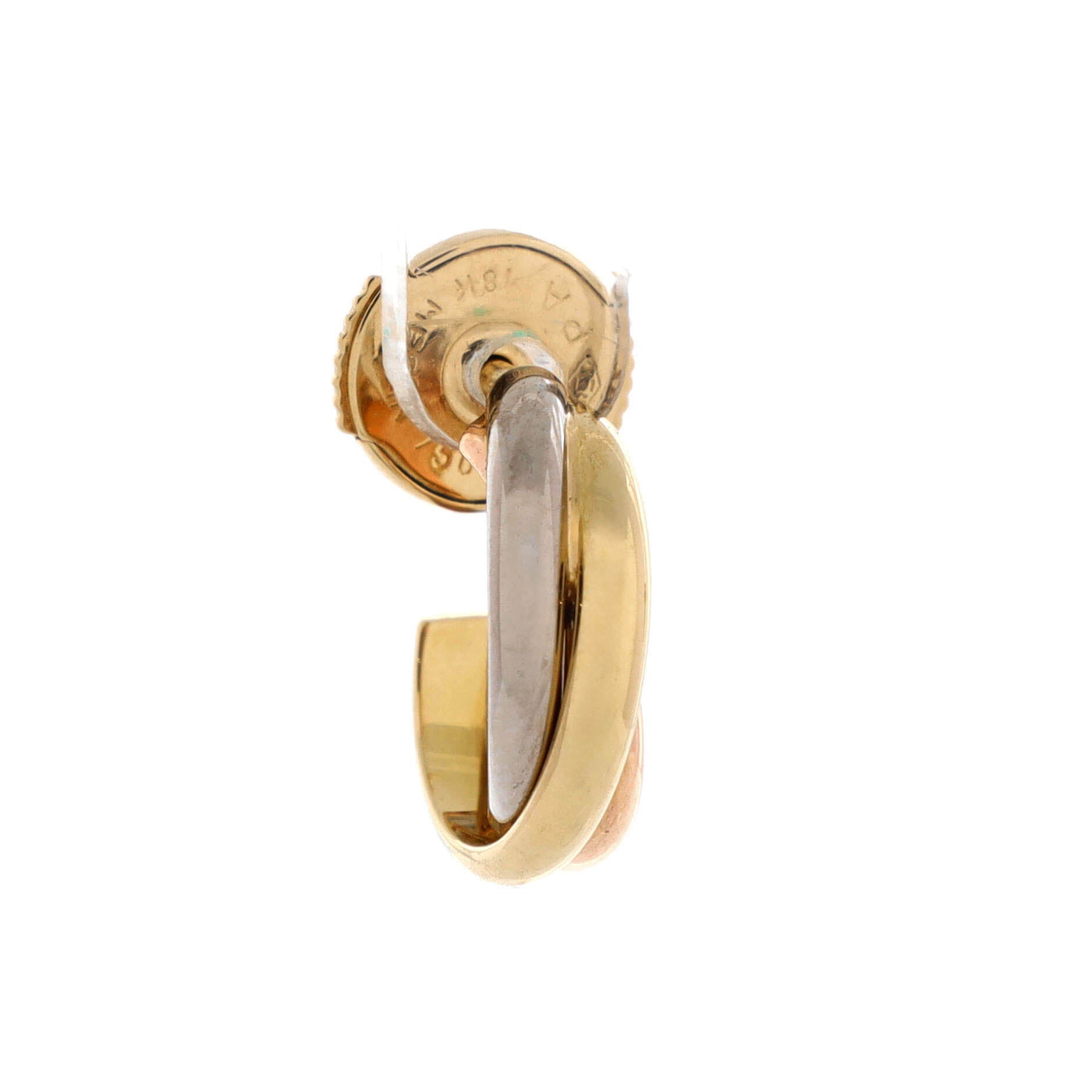 Trinity Hoop Earrings 18K Tricolor Gold 13mm