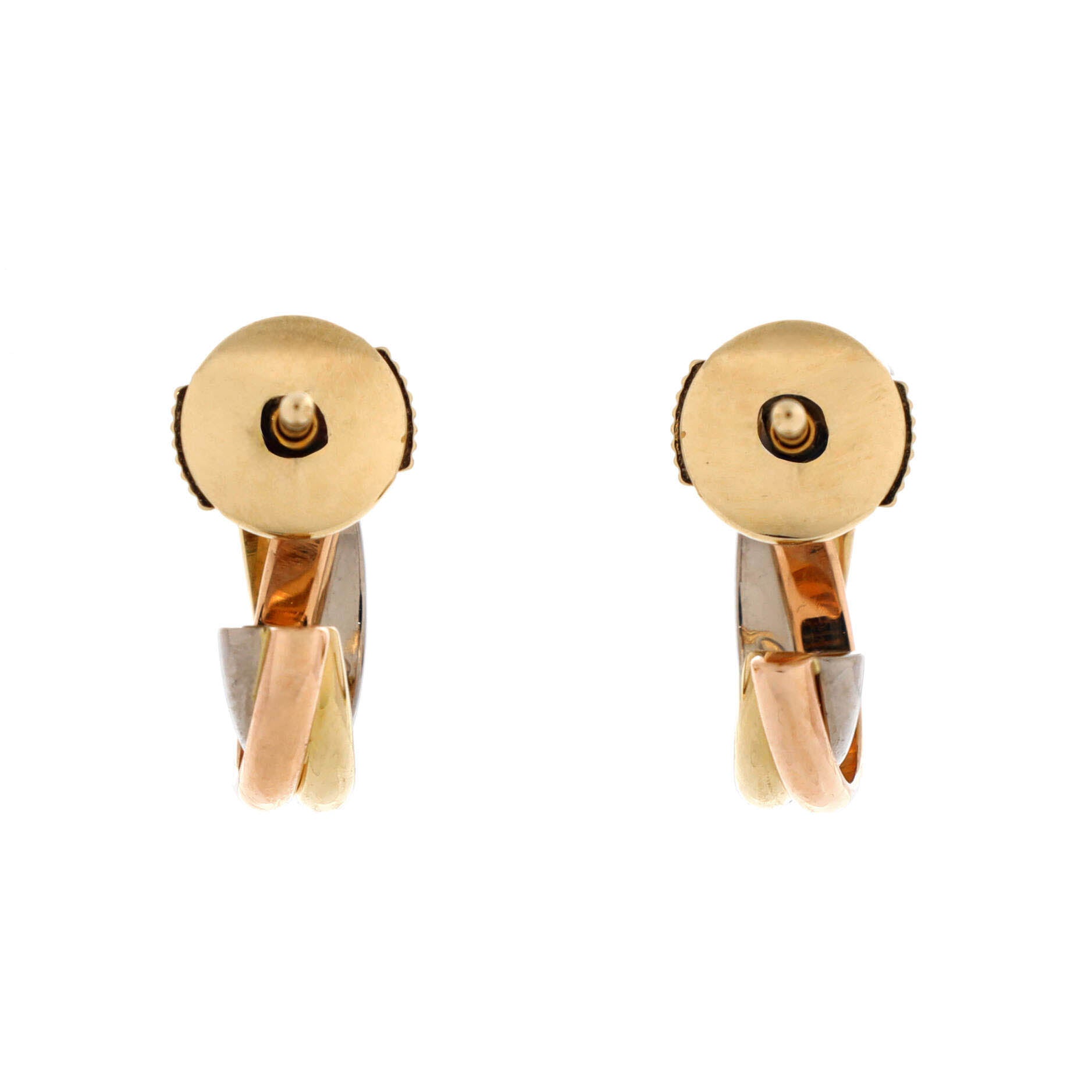 Trinity Hoop Earrings 18K Tricolor Gold 13mm