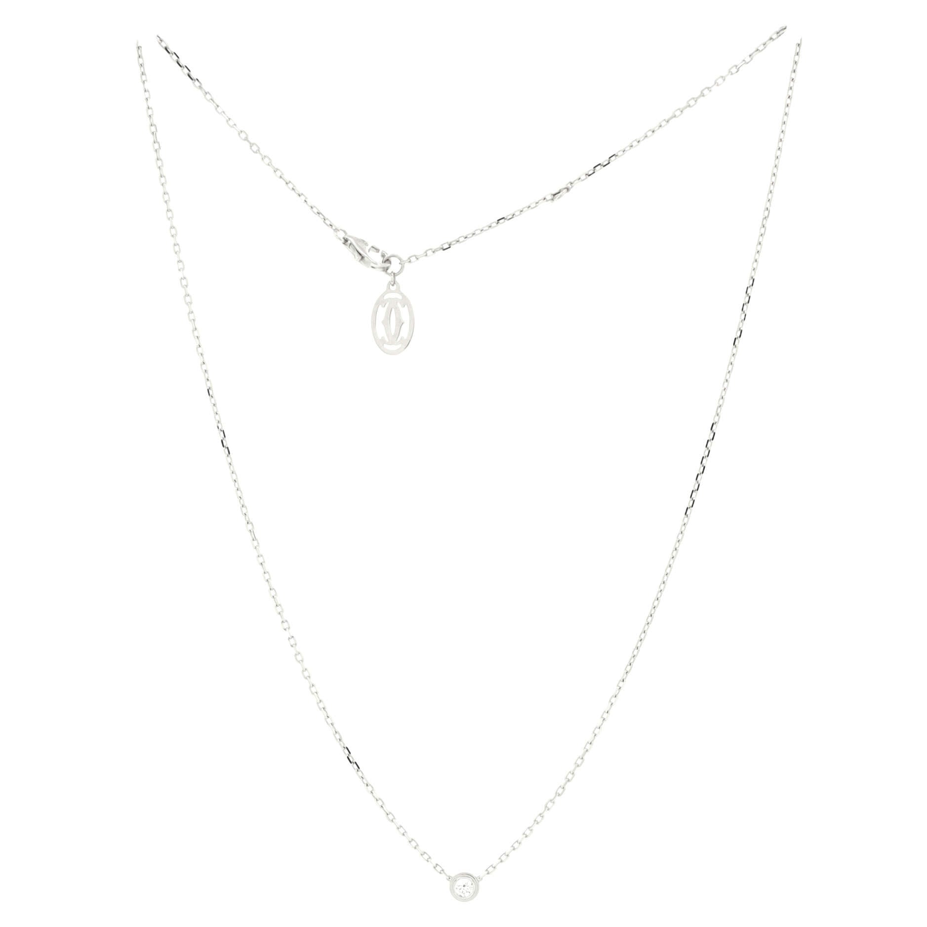 Cartier D'Amour Pendant Necklace 18K White Gold with Diamond Small