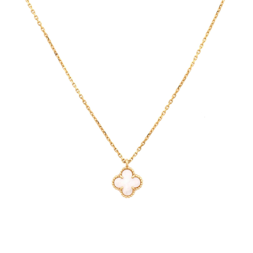 Sweet Alhambra Pendant Necklace 18K Yellow Gold and Mother of Pearl