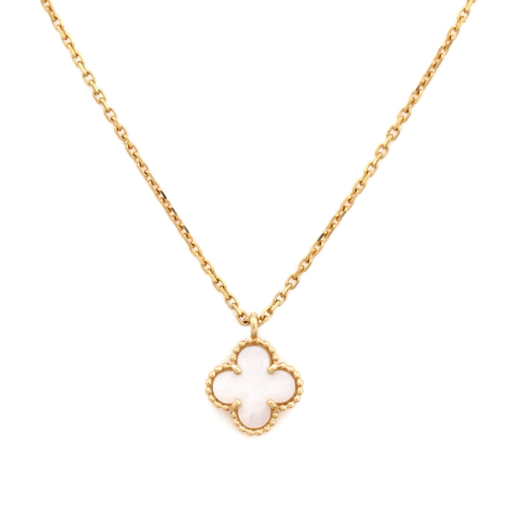 Sweet Alhambra Pendant Necklace 18K Yellow Gold and Mother of Pearl