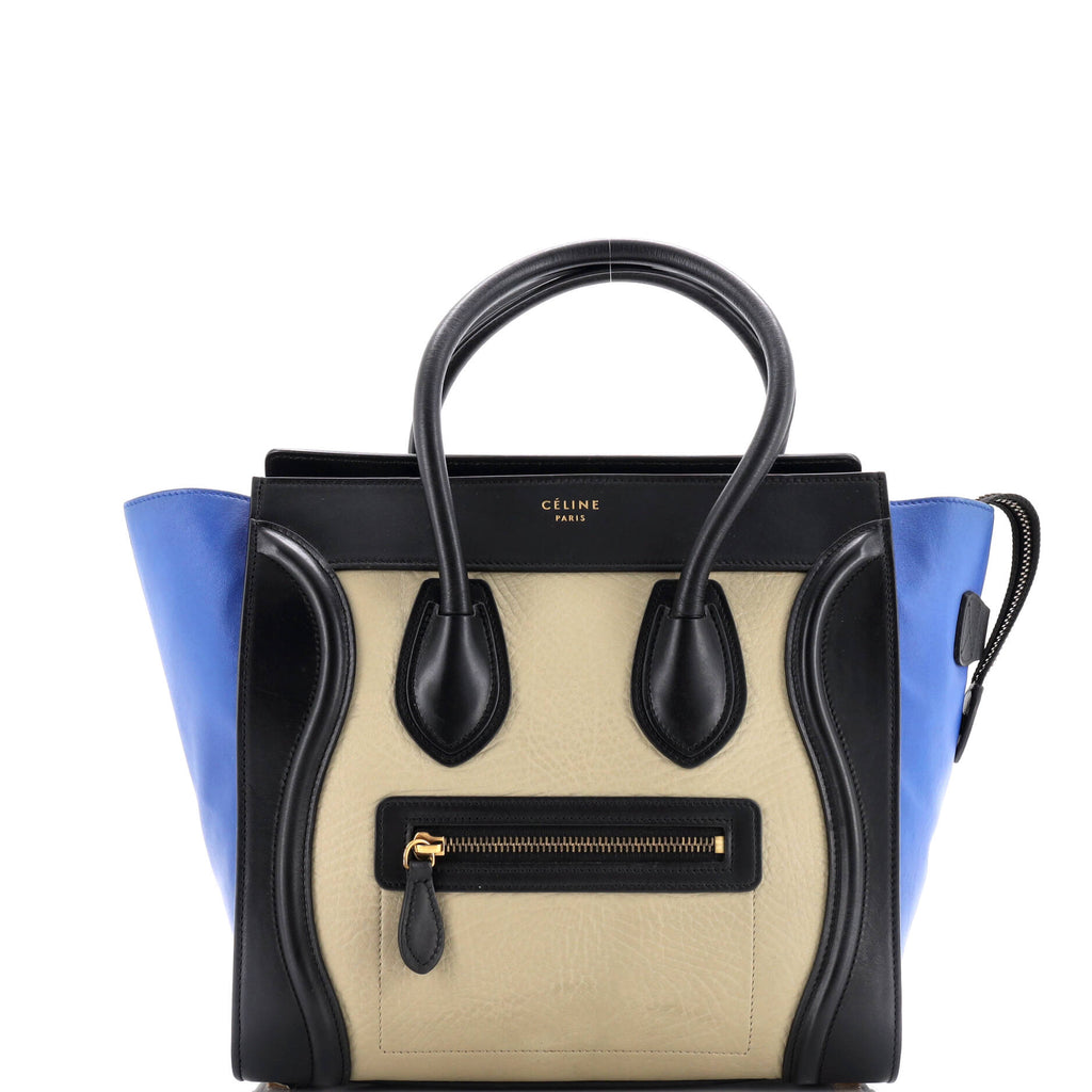 Tricolor Luggage Bag Leather Micro