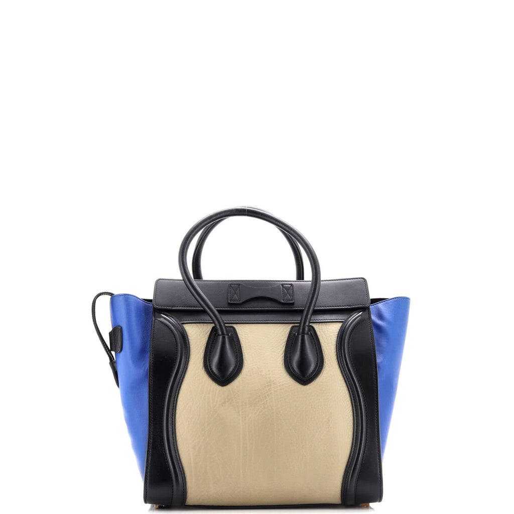 Tricolor Luggage Bag Leather Micro