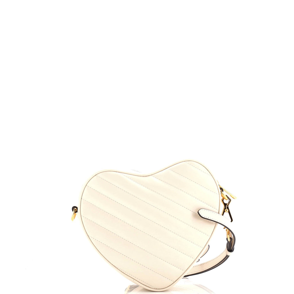 Interlocking G Heart Shoulder Bag Diagonal Quilted Leather Mini