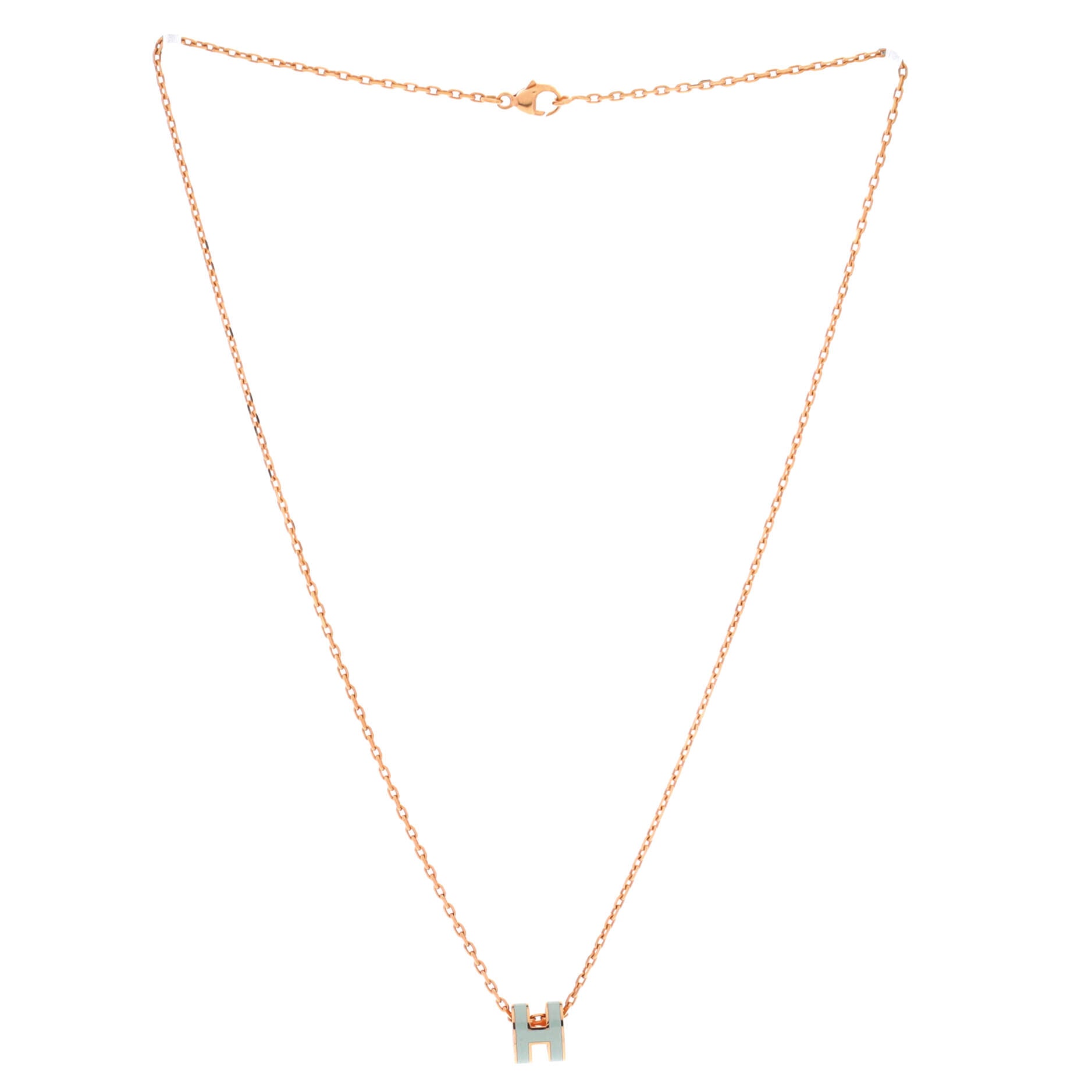 Pop H Pendant Chain Necklace Metal and Enamel Mini