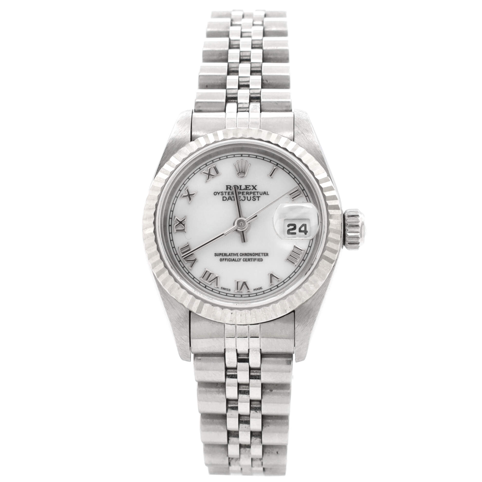 Oyster Perpetual Datejust Automatic Watch Stainless Steel and White Gold 26
