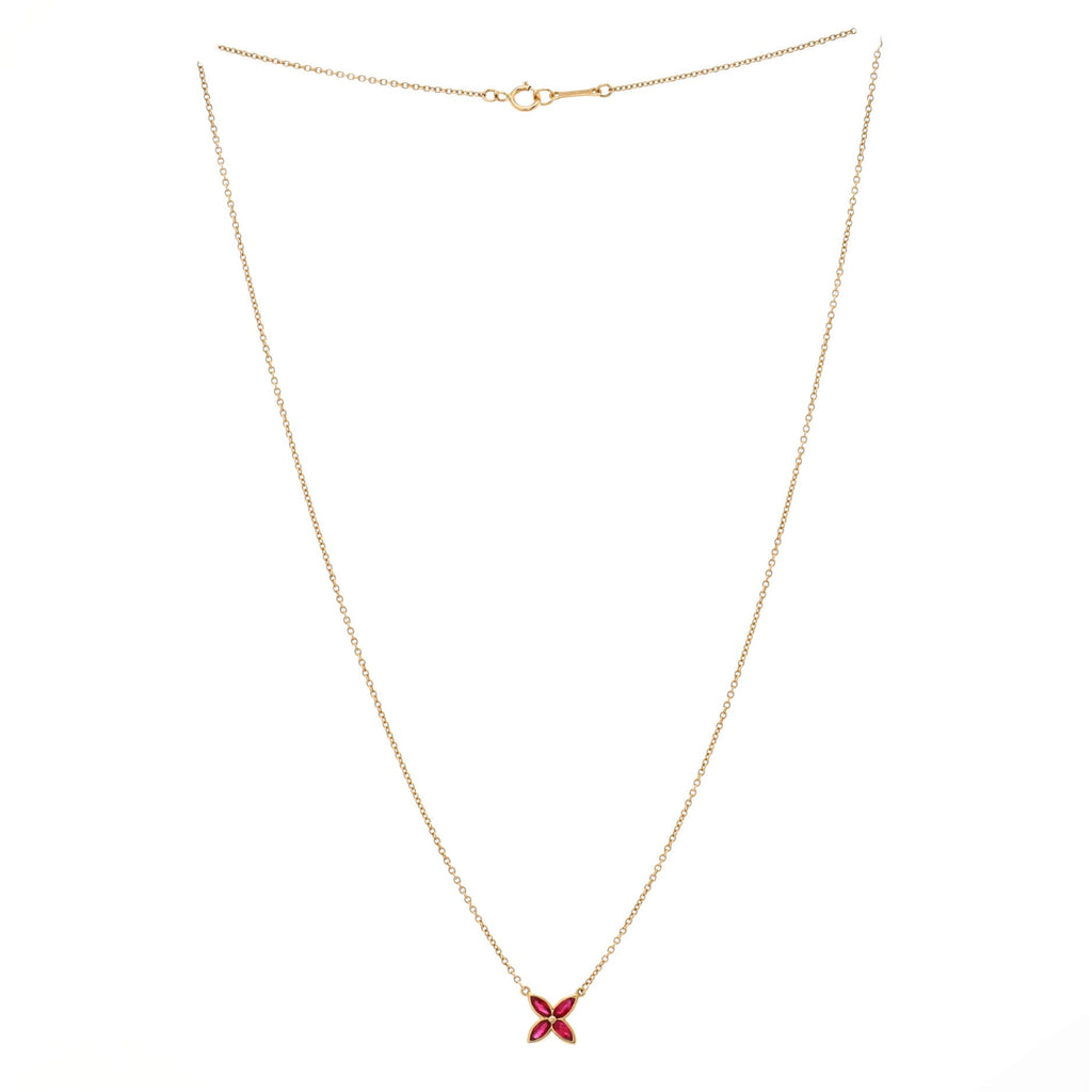 Victoria Pendant Necklace 18K Yellow Gold with Ruby Small