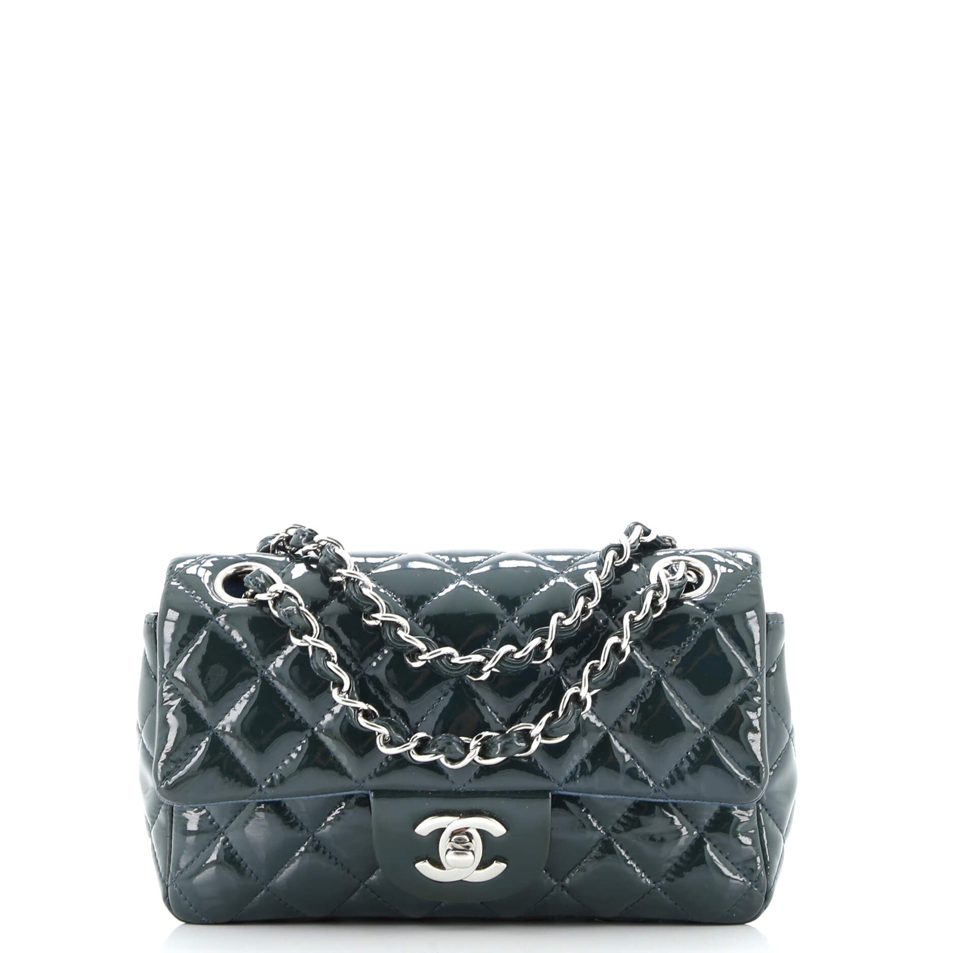 Classic Single Flap Bag Quilted Patent Mini
