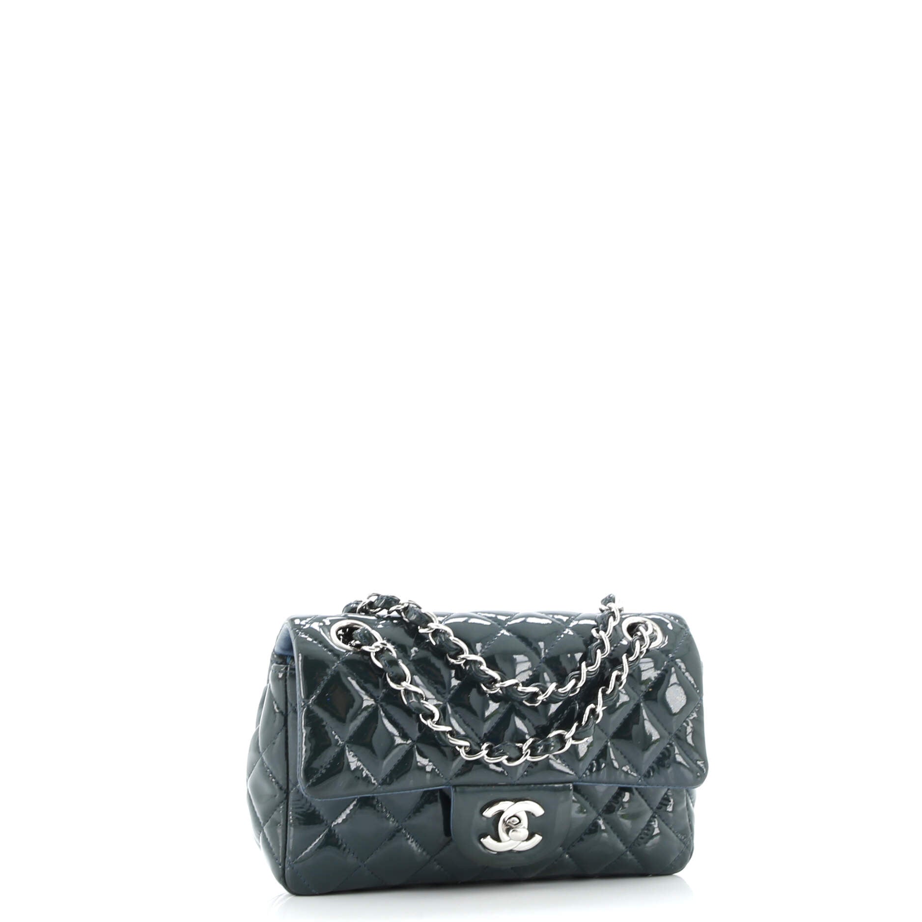 Classic Single Flap Bag Quilted Patent Mini