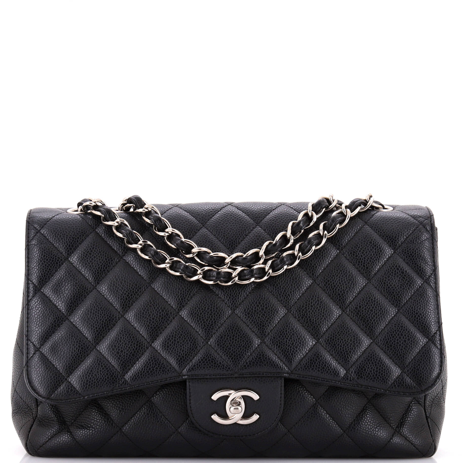 Classic Single Flap Bag Quilted Caviar Jumbo