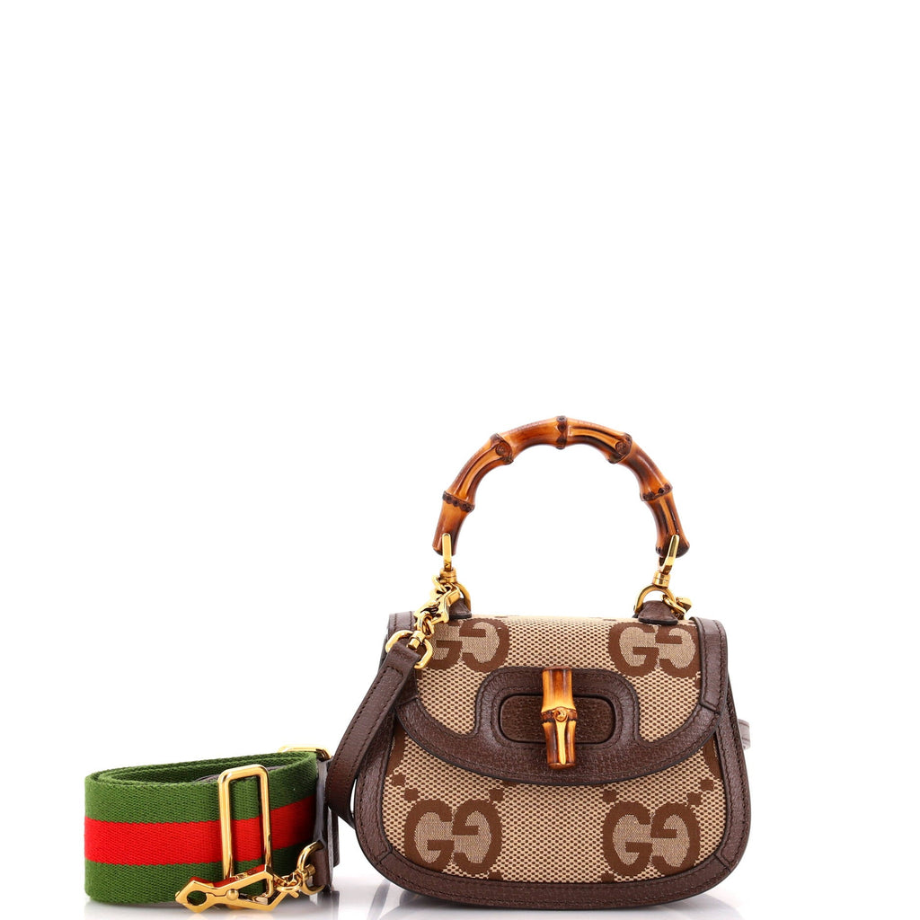 Bamboo 1947 Top Handle Bag Jumbo GG Canvas Mini