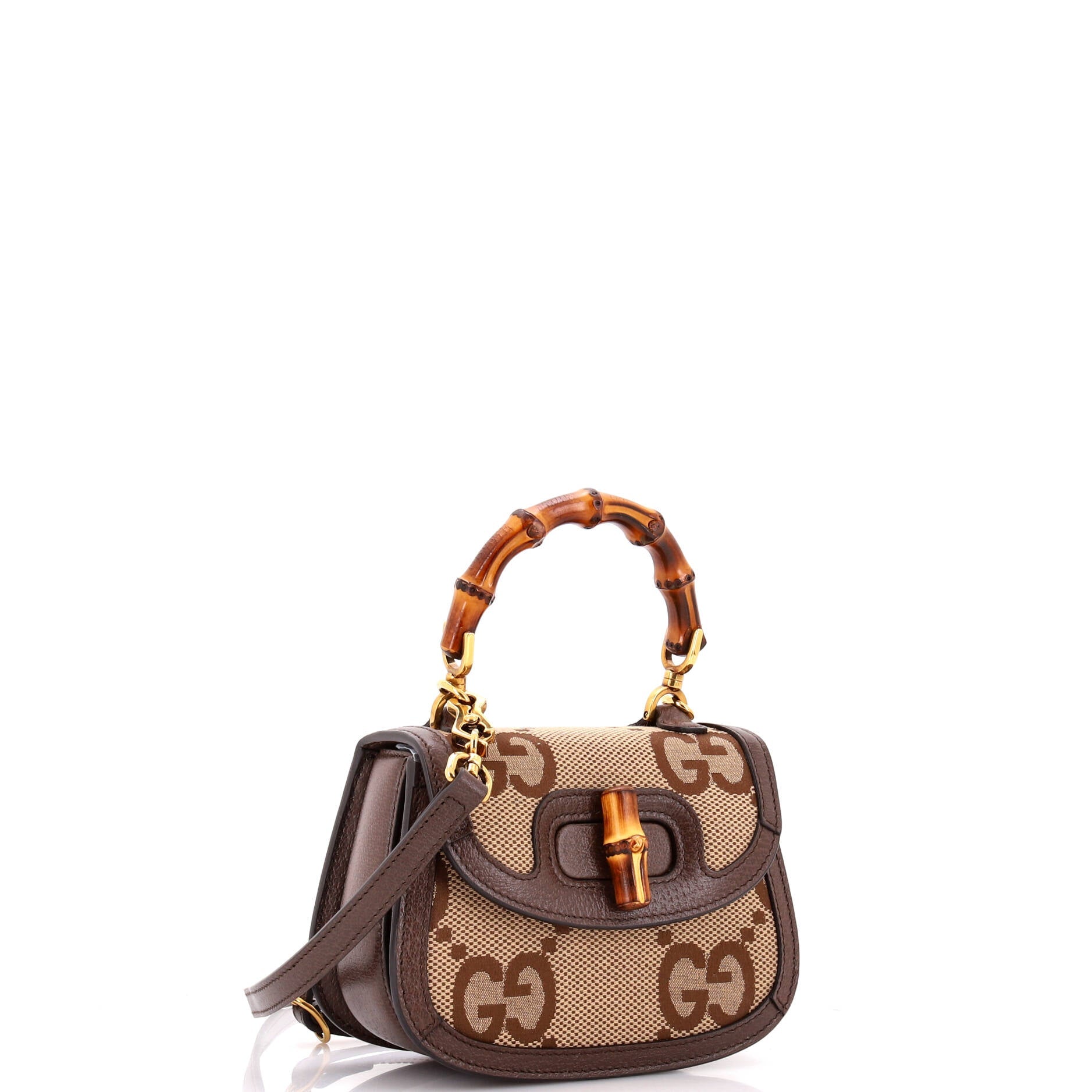 Bamboo 1947 Top Handle Bag Jumbo GG Canvas Mini