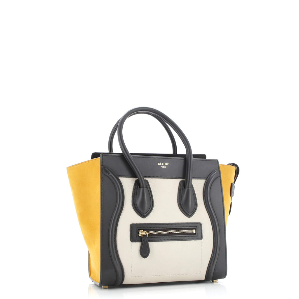Tricolor Luggage Bag Leather Micro