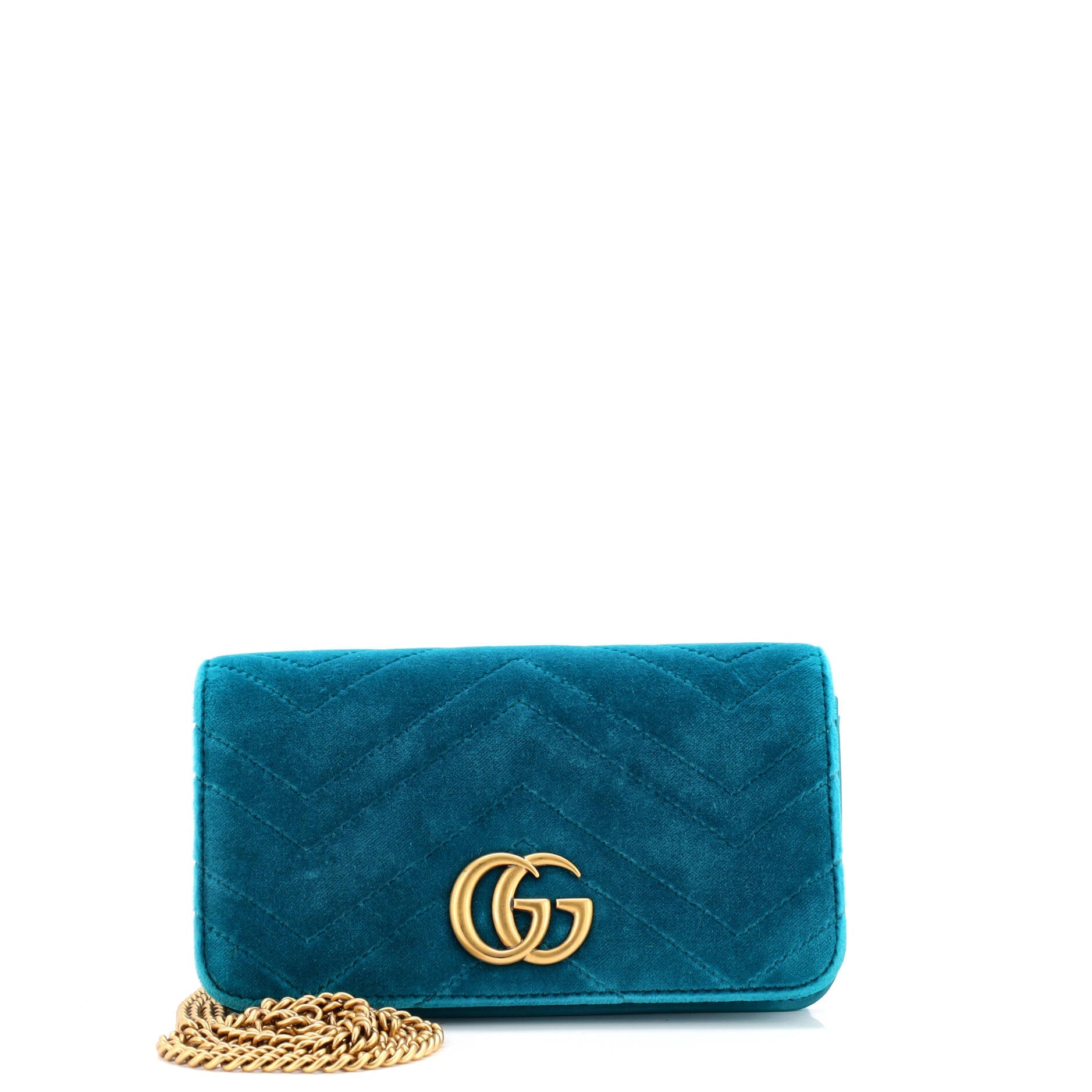 GG Marmont Chain Flap Bag Matelasse Velvet Mini