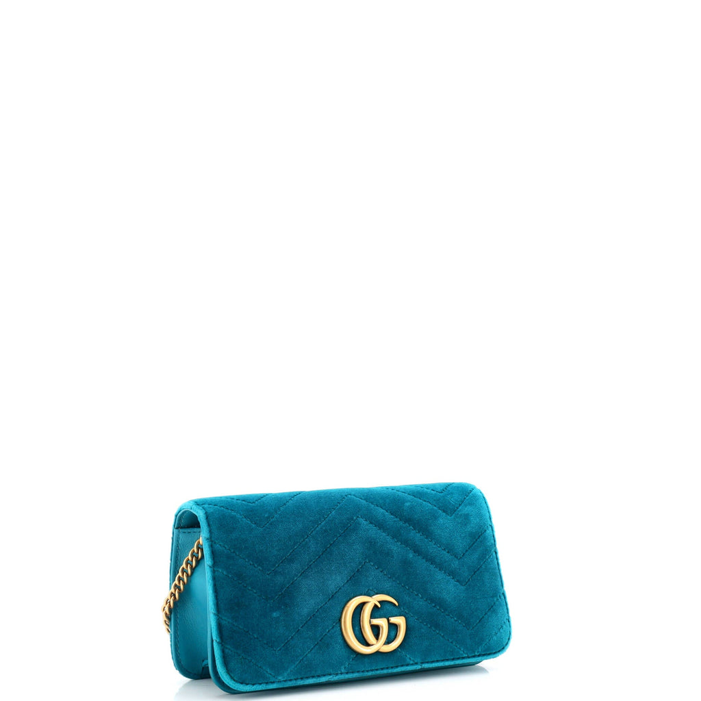 GG Marmont Chain Flap Bag Matelasse Velvet Mini