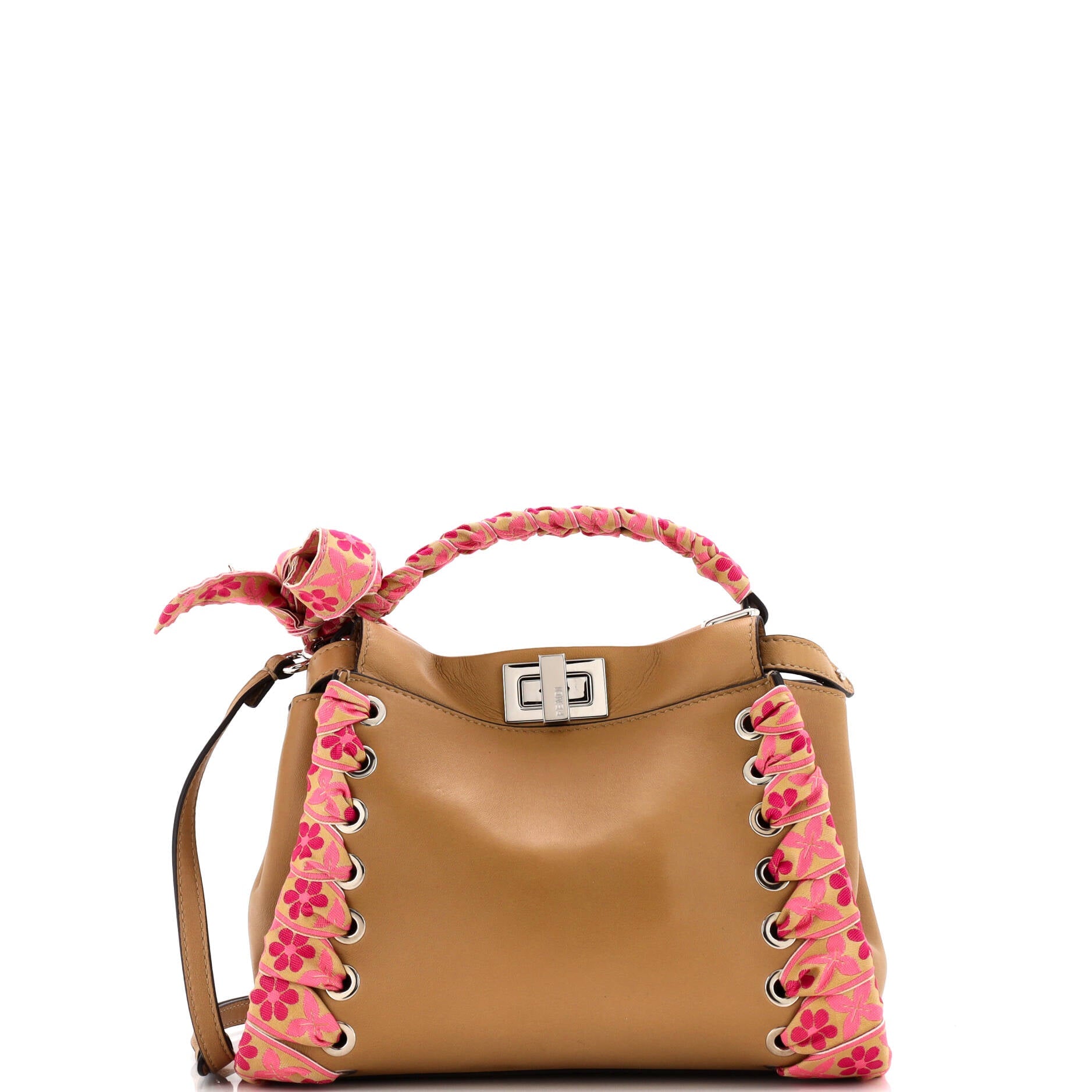 Peekaboo Bag Leather with Ribbon Whipstitch Mini