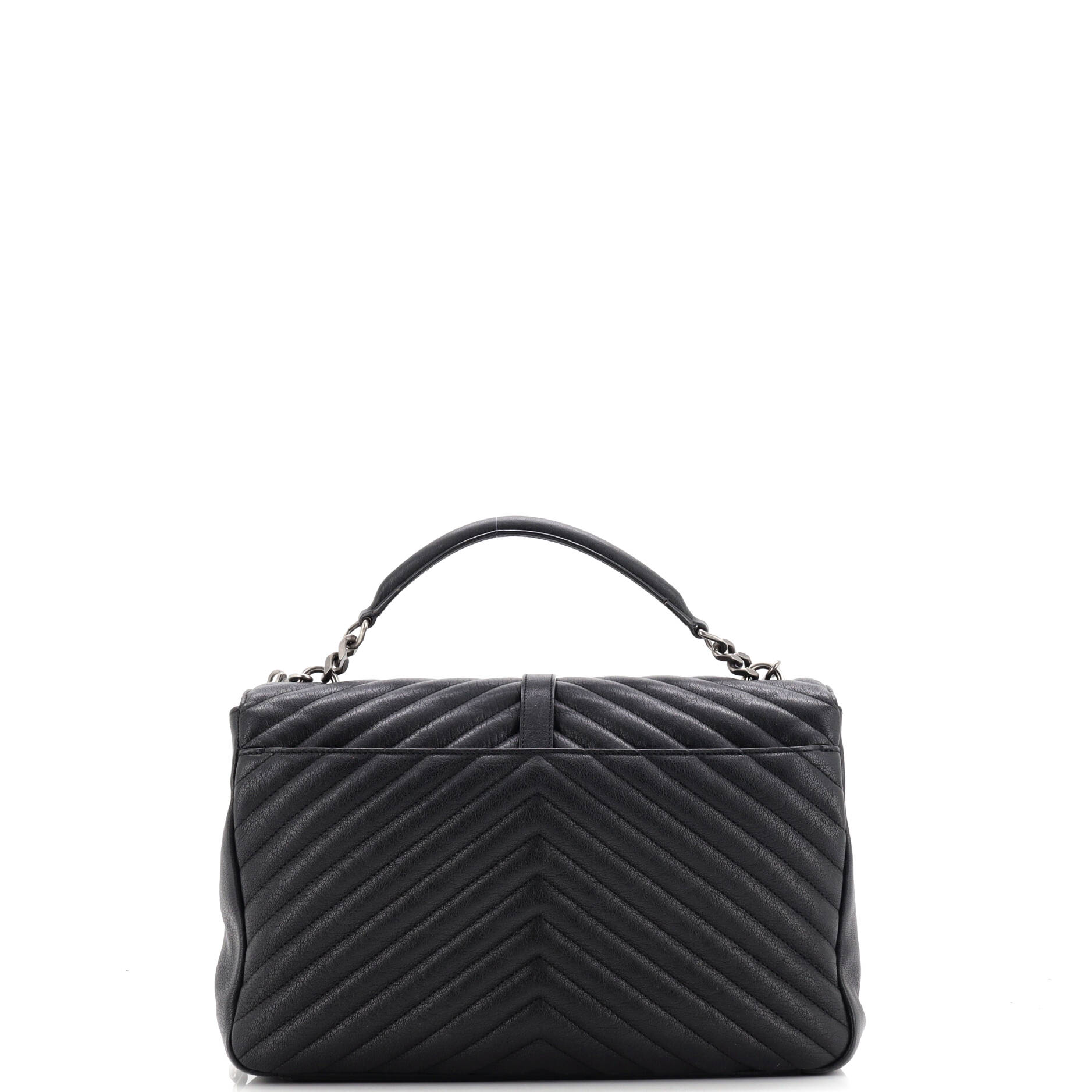Classic Monogram College Bag Matelasse Chevron Leather Large