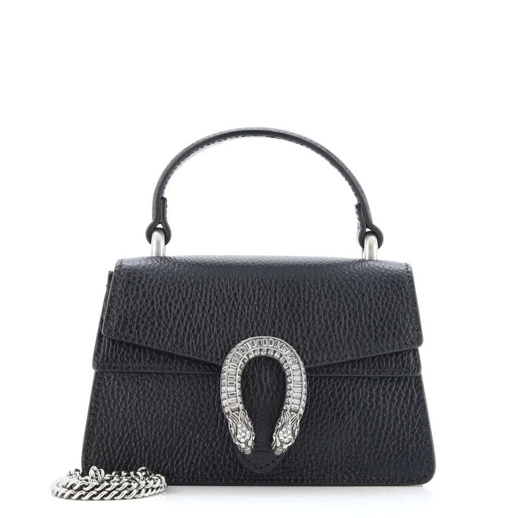 Dionysus Top Handle Bag Leather with Crystals Mini