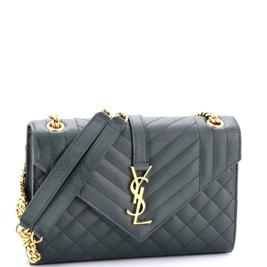 Classic Monogram Envelope Satchel Mixed Matelasse Leather Medium
