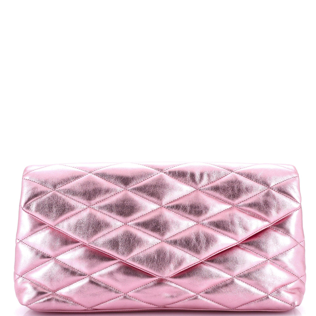 Sade Puffer Envelope Clutch Quilted Leather Large